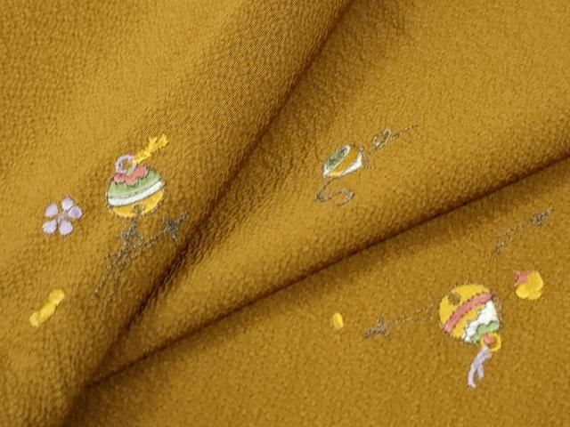 平和屋着物●上質な小紋 総刺繍 鈴 独楽 舞花弁 正絹 逸品 未使用 CABM4726yc