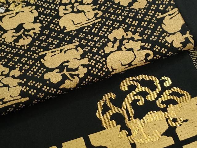 平和屋着物●豪華黒留袖 竹屋町刺繍 動物花唐草文 金彩 正絹 逸品 CABM4730yc