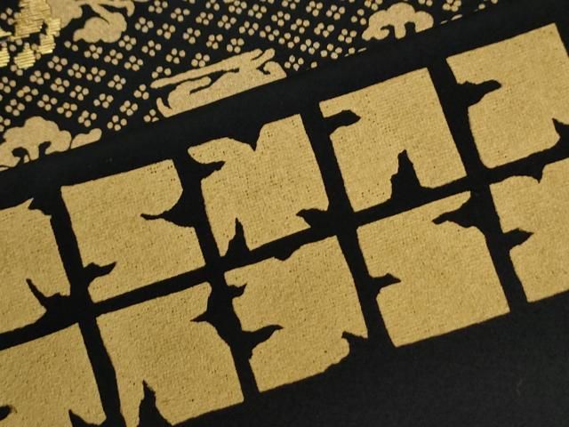 平和屋着物●豪華黒留袖 竹屋町刺繍 動物花唐草文 金彩 正絹 逸品 CABM4730yc