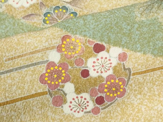 平和屋着物●京友禅の第一人者 松井青々 訪問着 駒刺繍 道長草花文 金彩 正絹 逸品 CABM4742yc