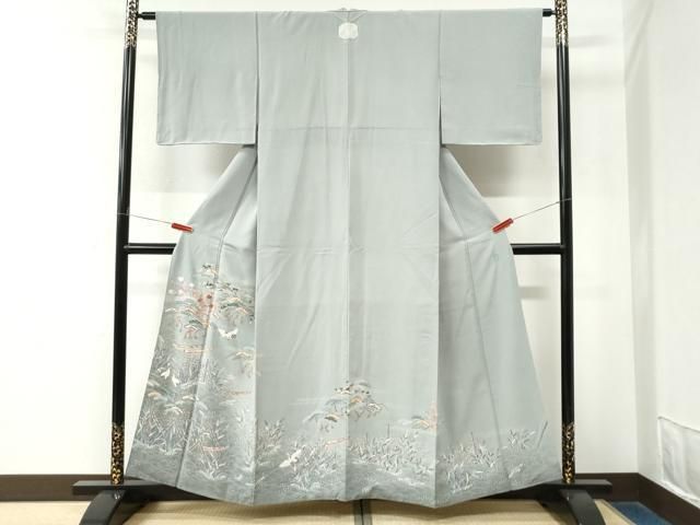 平和屋着物●豪華色留袖 友禅 作家物 浜松飛鶴菊草木文 暈し染め 正絹 逸品 未使用 CABM4748yc