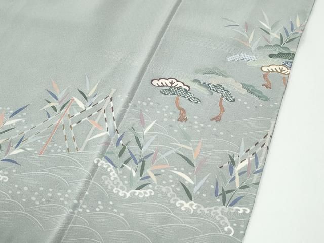 平和屋着物●豪華色留袖 友禅 作家物 浜松飛鶴菊草木文 暈し染め 正絹 逸品 未使用 CABM4748yc