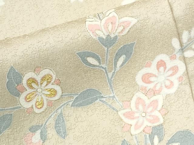平和屋着物●訪問着 駒刺繍 花蝶文 金彩 正絹 逸品 CABM4750yc