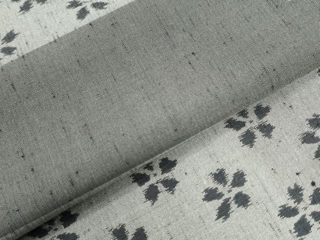 平和屋着物●訪問着 紬地 横段舞花文 黒地 正絹 逸品 CABM4751yc