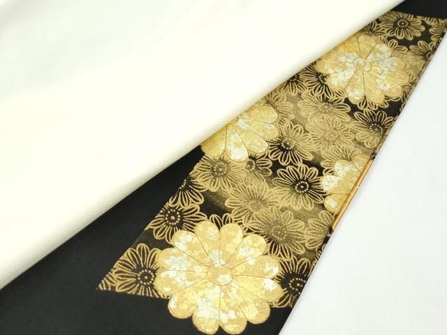 平和屋着物●豪華黒留袖 駒刺繍 舞花文 金彩 正絹 逸品 CABM4754yc