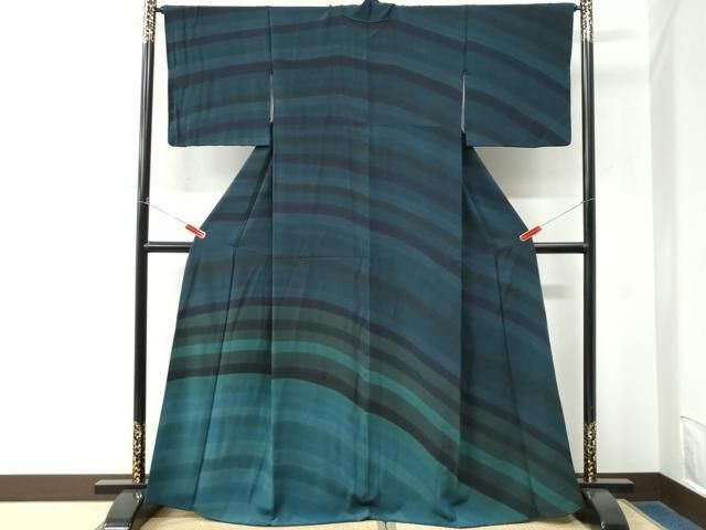 平和屋着物●訪問着 変わり縞 正絹 逸品 CABM4760yc