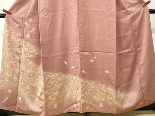平和屋着物●訪問着 刺繍 宝尽くし 暈し染め 金彩 正絹 逸品 CABM4766yc