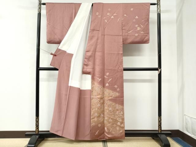 平和屋着物●訪問着 刺繍 宝尽くし 暈し染め 金彩 正絹 逸品 CABM4766yc