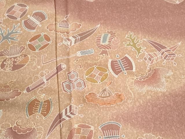 平和屋着物●訪問着 刺繍 宝尽くし 暈し染め 金彩 正絹 逸品 CABM4766yc