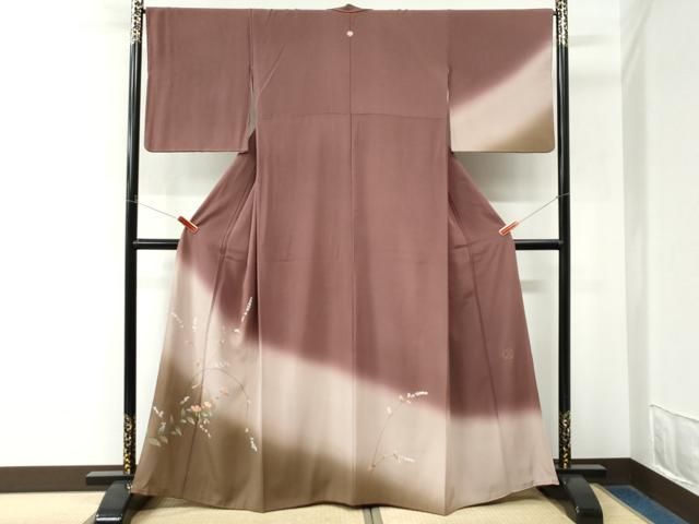 平和屋着物●訪問着 作家物 枝花文 暈し染め 金彩 正絹 逸品 CABM4767yc