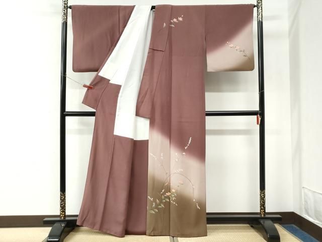 平和屋着物●訪問着 作家物 枝花文 暈し染め 金彩 正絹 逸品 CABM4767yc