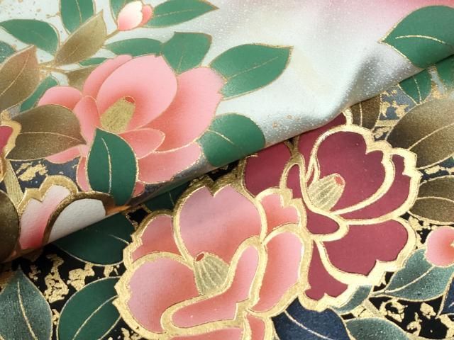 平和屋着物●訪問着 花蝶文 暈し染め 金彩 正絹 逸品 CABM4771yc