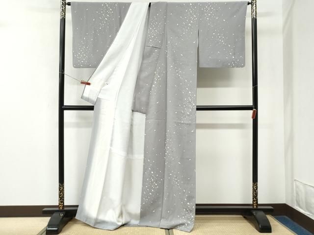 平和屋着物●上質な小紋 箔散らし 金彩 正絹 逸品 CABM4777yc
