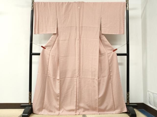 平和屋着物●上質な色無地 飛鶴花唐草地紋 虹色 正絹 逸品 未使用 CABM4780yc