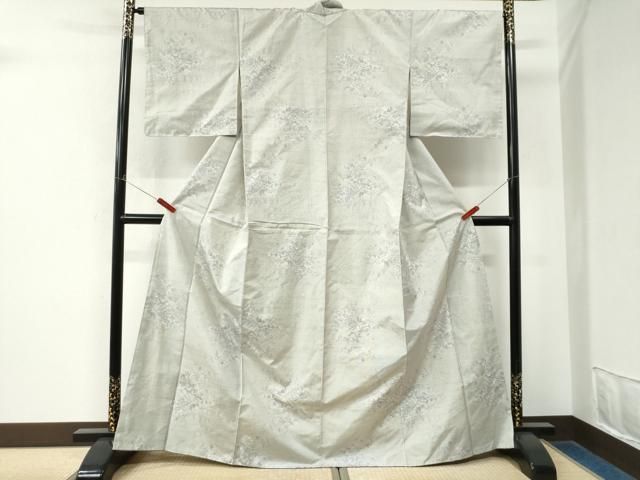 平和屋着物●本場大島紬 白大島 9マルキ 樹林風景文 正絹 逸品 CABM4791yc