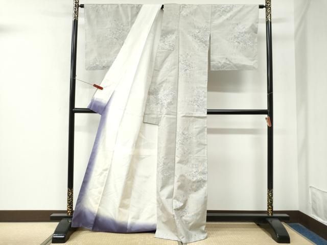 平和屋着物●本場大島紬 白大島 9マルキ 樹林風景文 正絹 逸品 CABM4791yc