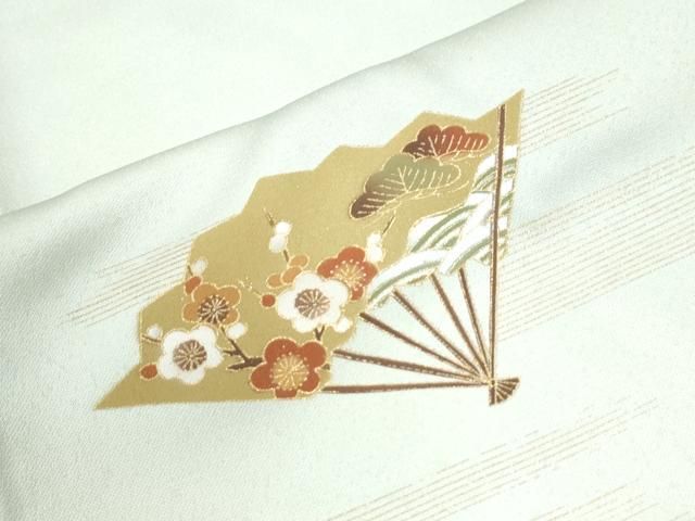 平和屋着物●訪問着 扇面浜松花文 暈し染め 金彩 正絹 逸品 未使用 CABM4797yc