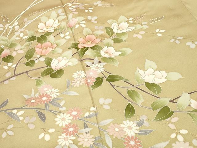 平和屋着物●訪問着 駒刺繍 流水枝花文 暈し染め 金彩 正絹 逸品 未使用 CABM4804gh