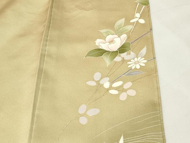 平和屋着物●訪問着 駒刺繍 流水枝花文 暈し染め 金彩 正絹 逸品 未使用 CABM4804gh