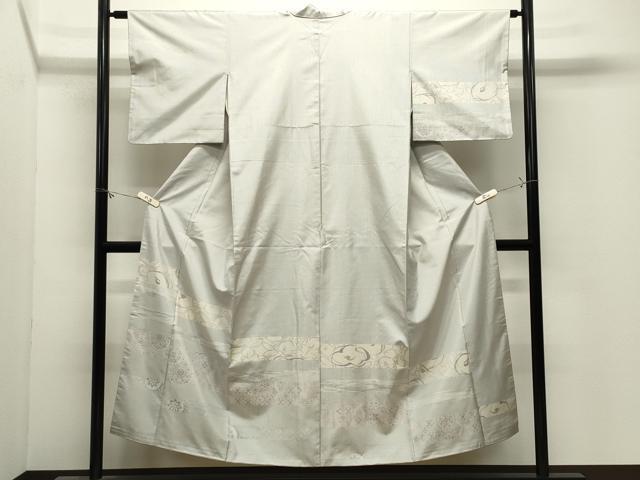 平和屋着物●訪問着 本場大島紬 白大島 万寿菊吉祥文 正絹 逸品 CABM4811gh