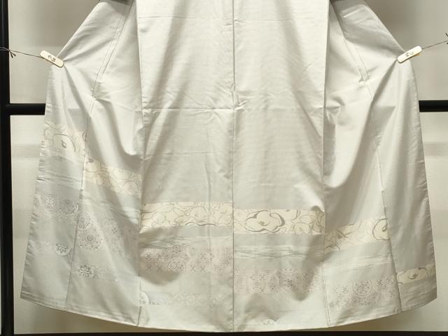 平和屋着物●訪問着 本場大島紬 白大島 万寿菊吉祥文 正絹 逸品 CABM4811gh