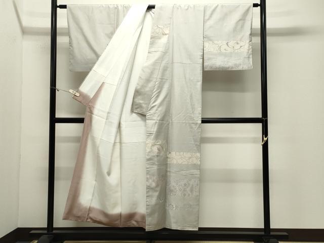 平和屋着物●訪問着 本場大島紬 白大島 万寿菊吉祥文 正絹 逸品 CABM4811gh