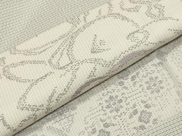 平和屋着物●訪問着 本場大島紬 白大島 万寿菊吉祥文 正絹 逸品 CABM4811gh