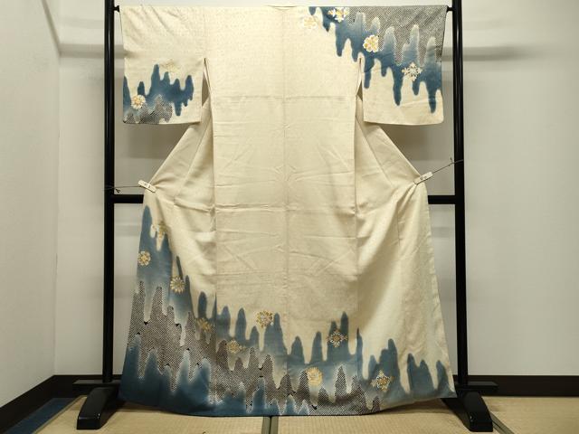 平和屋着物●訪問着 舞花文 暈し染め 金銀彩 正絹 逸品 CABM4821gh