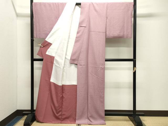 平和屋着物●上質な色無地 紋意匠 石竹色 正絹 逸品 CABM4830gh