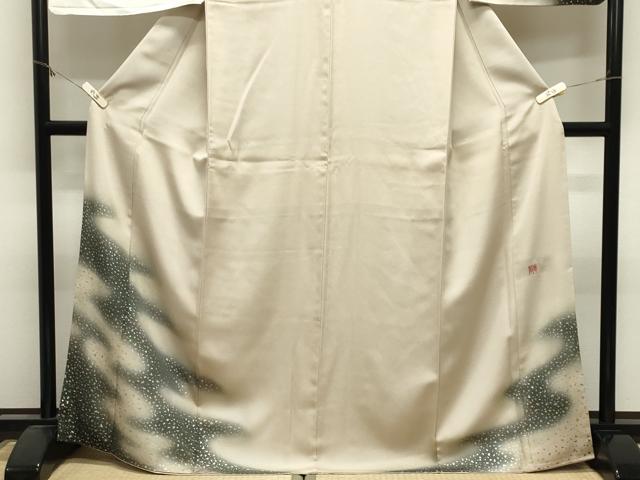 平和屋着物●国際的伝統工芸作家十二代・藤林徳扇苑寿訪問着華の式部霞文暈し染め金銀彩銀通し地反端付き 正絹 逸品 CABM4834gh
