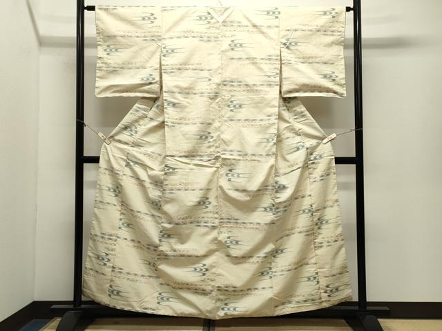 平和屋着物●上質な紬 琉球絣文様 正絹 逸品 CABM4835gh