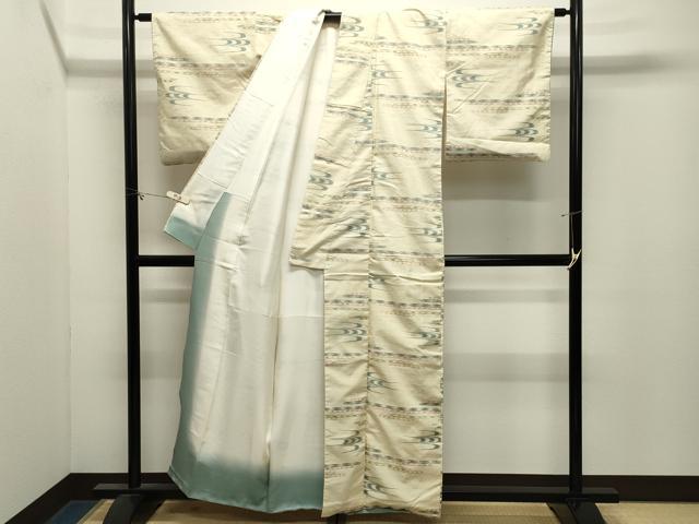 平和屋着物●上質な紬 琉球絣文様 正絹 逸品 CABM4835gh