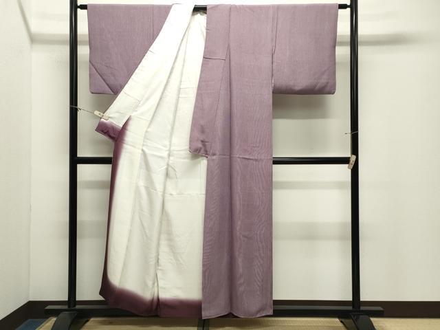 平和屋着物●江戸小紋 樋口実作 万筋 紫紺色×白色 反端付き 正絹 逸品 CABM4842gh