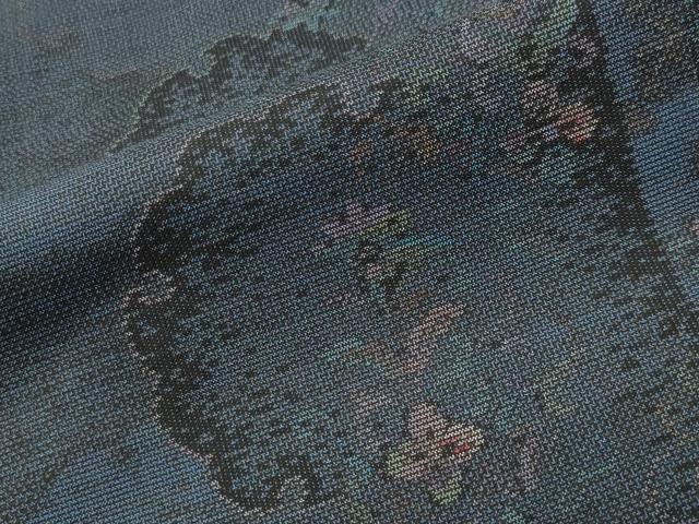 平和屋着物●本場大島紬 9マルキ 泥染め 雪輪重ね花文 宮脇廉太郎商店謹製 証紙付き 正絹 逸品 CABM4848gh