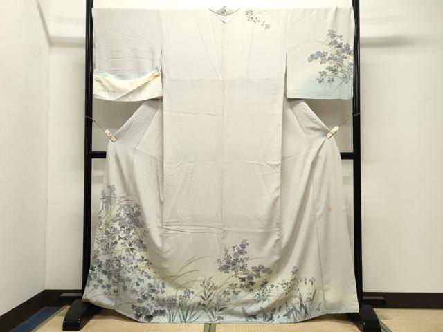 平和屋着物●訪問着 作家物 草花文 暈し染め 反端付き 正絹 逸品 CABM4850gh