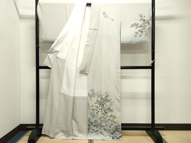 平和屋着物●訪問着 作家物 草花文 暈し染め 反端付き 正絹 逸品 CABM4850gh