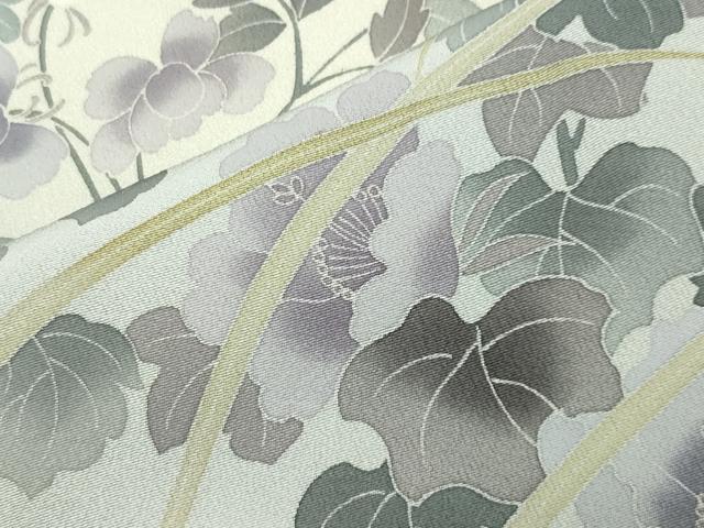 平和屋着物●訪問着 作家物 草花文 暈し染め 反端付き 正絹 逸品 CABM4850gh