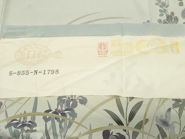 平和屋着物●訪問着 作家物 草花文 暈し染め 反端付き 正絹 逸品 CABM4850gh