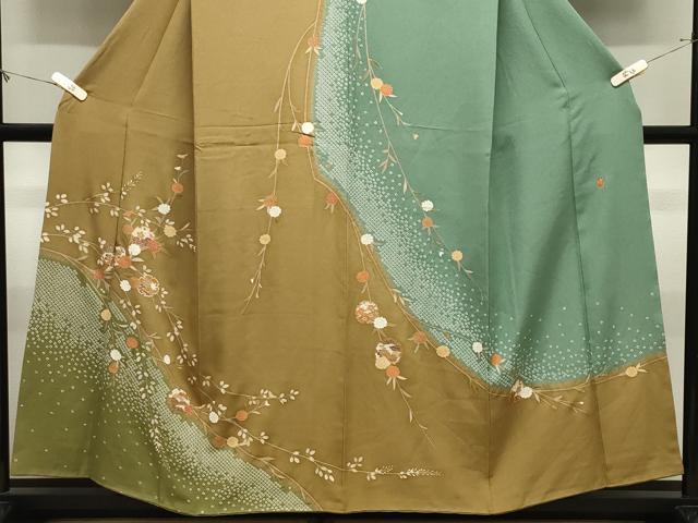 平和屋着物●訪問着 作家物 絞り 雪輪花文 暈し染め 金彩 正絹 逸品 CABM4868gh