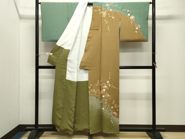 平和屋着物●訪問着 作家物 絞り 雪輪花文 暈し染め 金彩 正絹 逸品 CABM4868gh