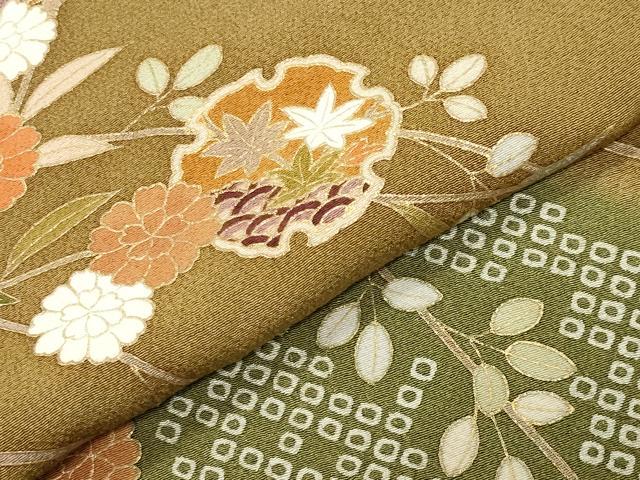 平和屋着物●訪問着 作家物 絞り 雪輪花文 暈し染め 金彩 正絹 逸品 CABM4868gh