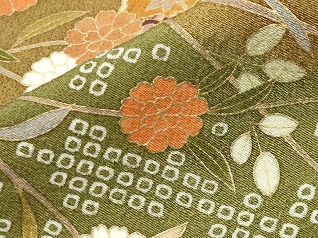平和屋着物●訪問着 作家物 絞り 雪輪花文 暈し染め 金彩 正絹 逸品 CABM4868gh