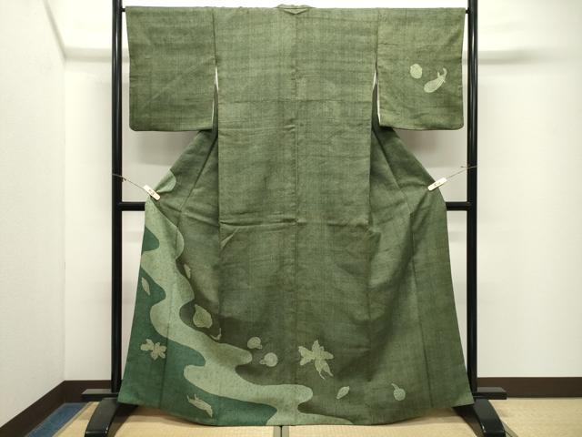 平和屋着物●訪問着 紬地 成り物 正絹 逸品 CABM4869gh