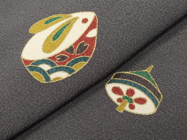 平和屋着物●上質な小紋 玩具文 金彩 正絹 逸品 CABM4876gh