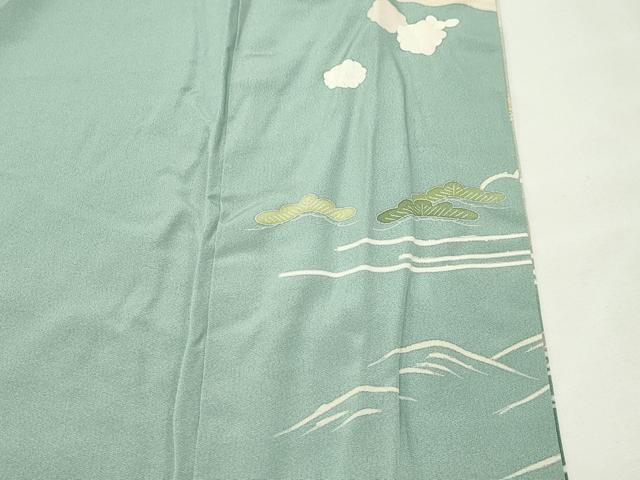 平和屋着物●訪問着 友禅 風景松竹梅文 暈し染め ロング丈 正絹 逸品 未使用 CABM4880gh