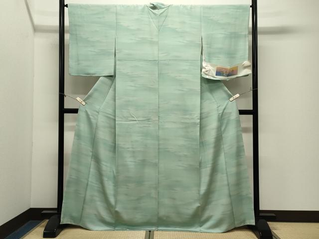 平和屋着物●上質な小紋 四季の香 霞文 暈し染め 反端付き 正絹 逸品 CABM4882gh