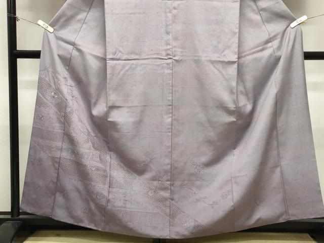 平和屋着物●中国三大刺繍 スワトウ刺繍 訪問着 紬地 更紗花唐草文 反端付き 正絹 逸品 CABM4884gh