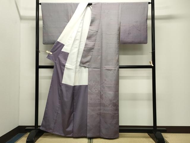 平和屋着物●中国三大刺繍 スワトウ刺繍 訪問着 紬地 更紗花唐草文 反端付き 正絹 逸品 CABM4884gh