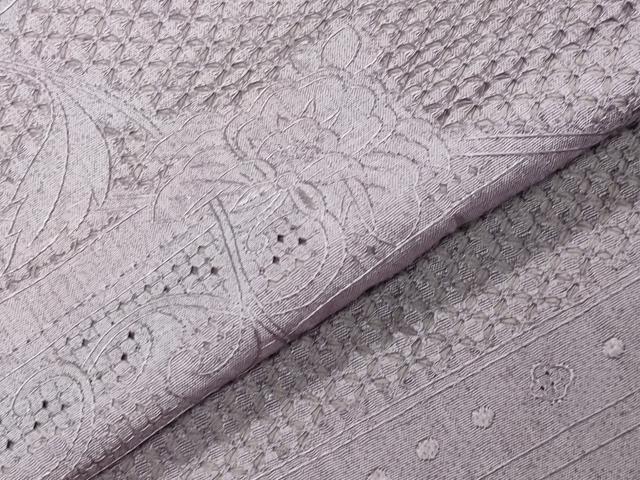 平和屋着物●中国三大刺繍 スワトウ刺繍 訪問着 紬地 更紗花唐草文 反端付き 正絹 逸品 CABM4884gh