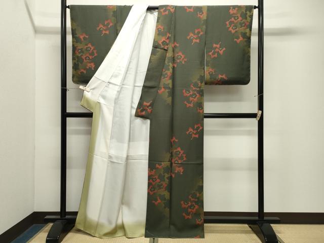 平和屋着物●上質な小紋 舞花文 金彩 正絹 逸品 未使用 CABM4892gh
